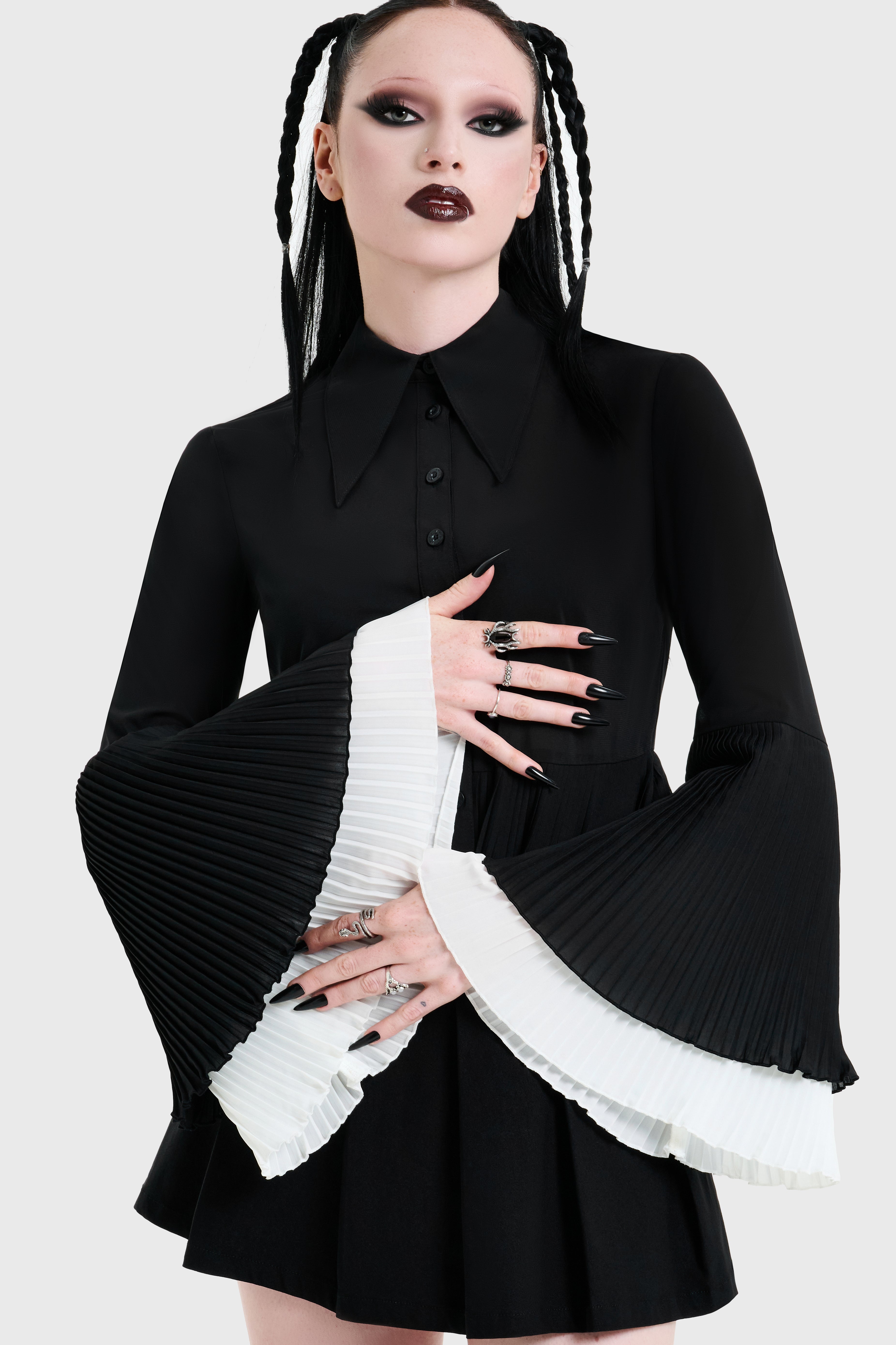 トップス REBIRTH PLEATED SHIRT Obsidienne Pleated Shirt ‐ KILLSTAR