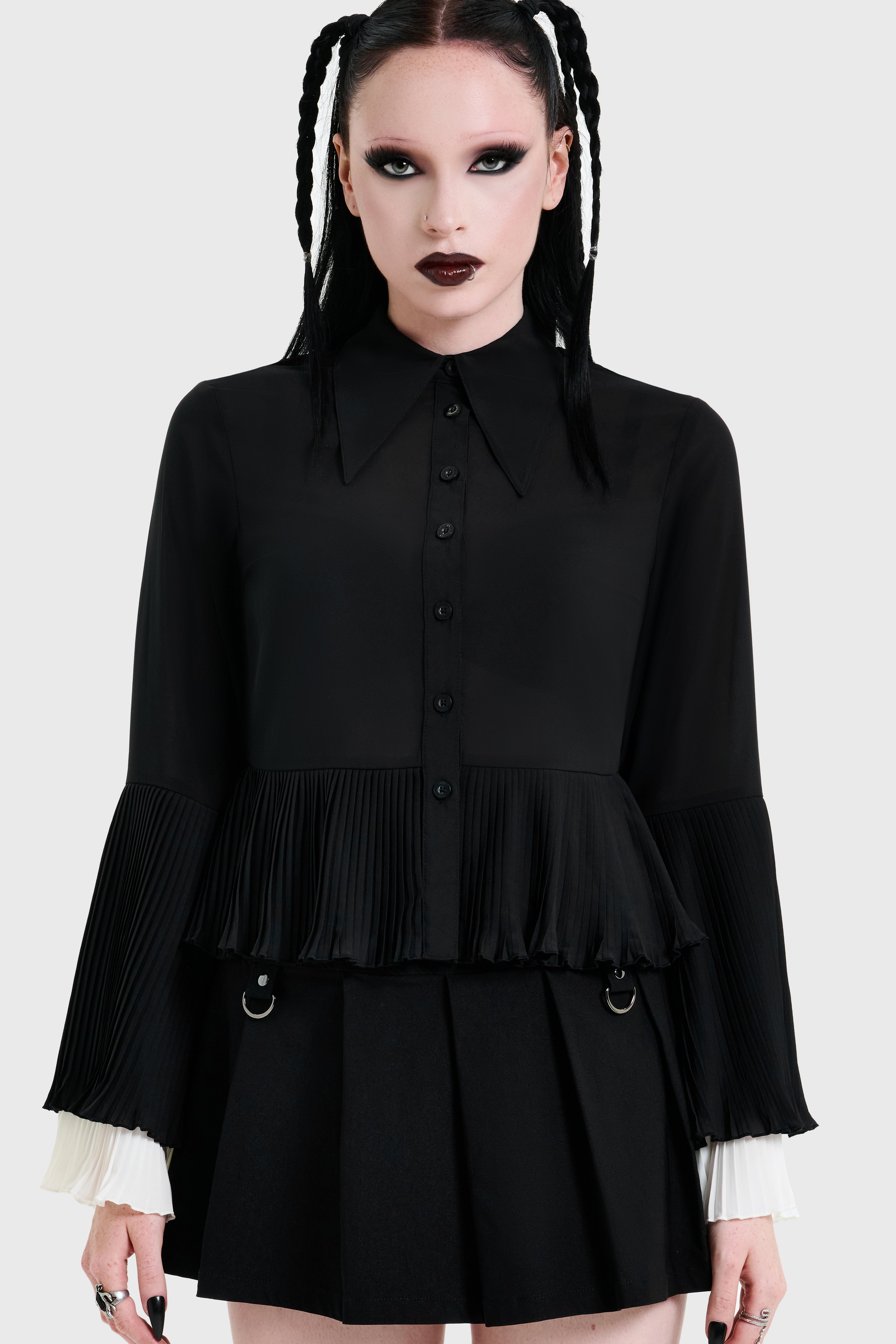 トップス REBIRTH PLEATED SHIRT Obsidienne Pleated Shirt ‐ KILLSTAR