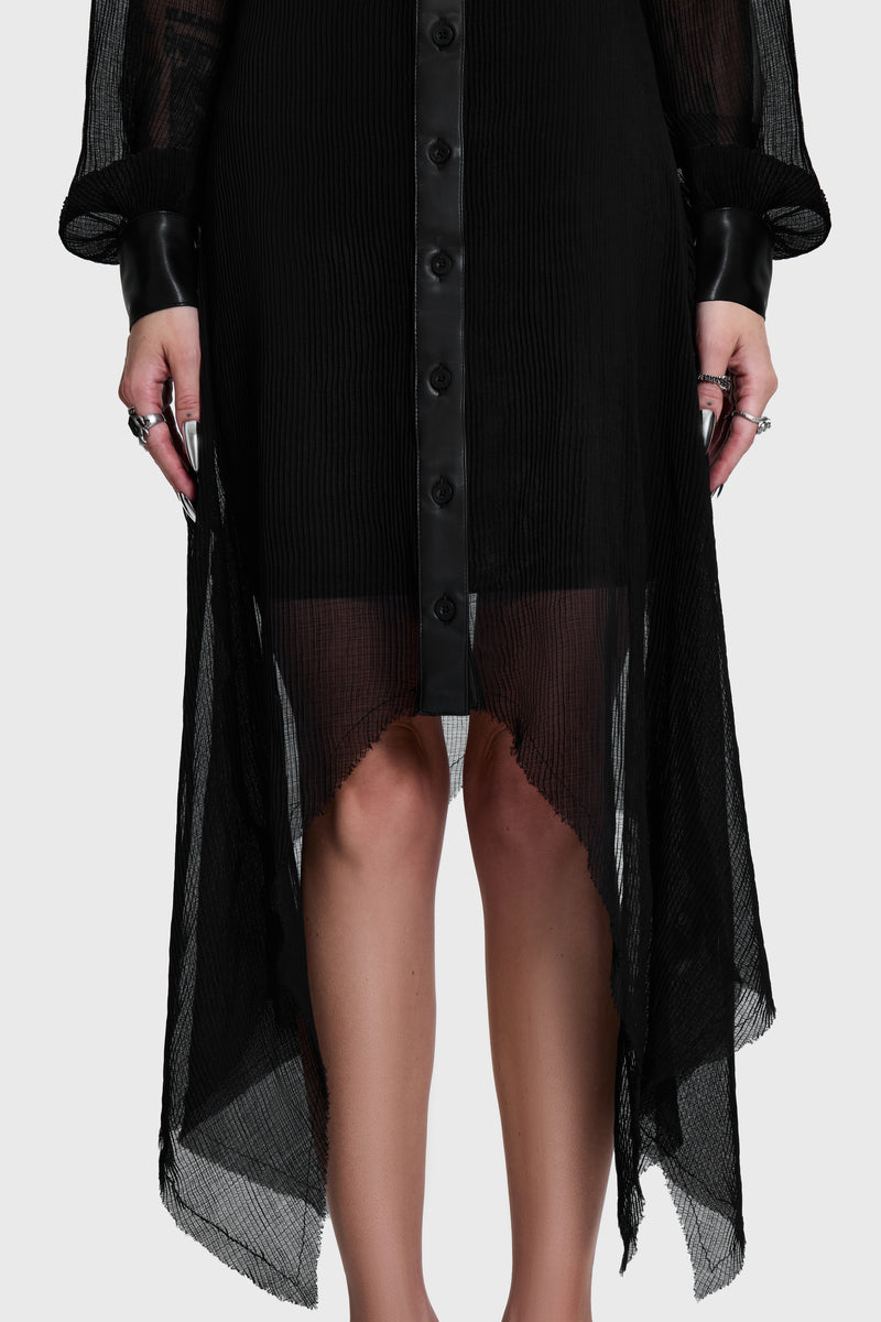 Obsidienne Pleated Shirt Dress