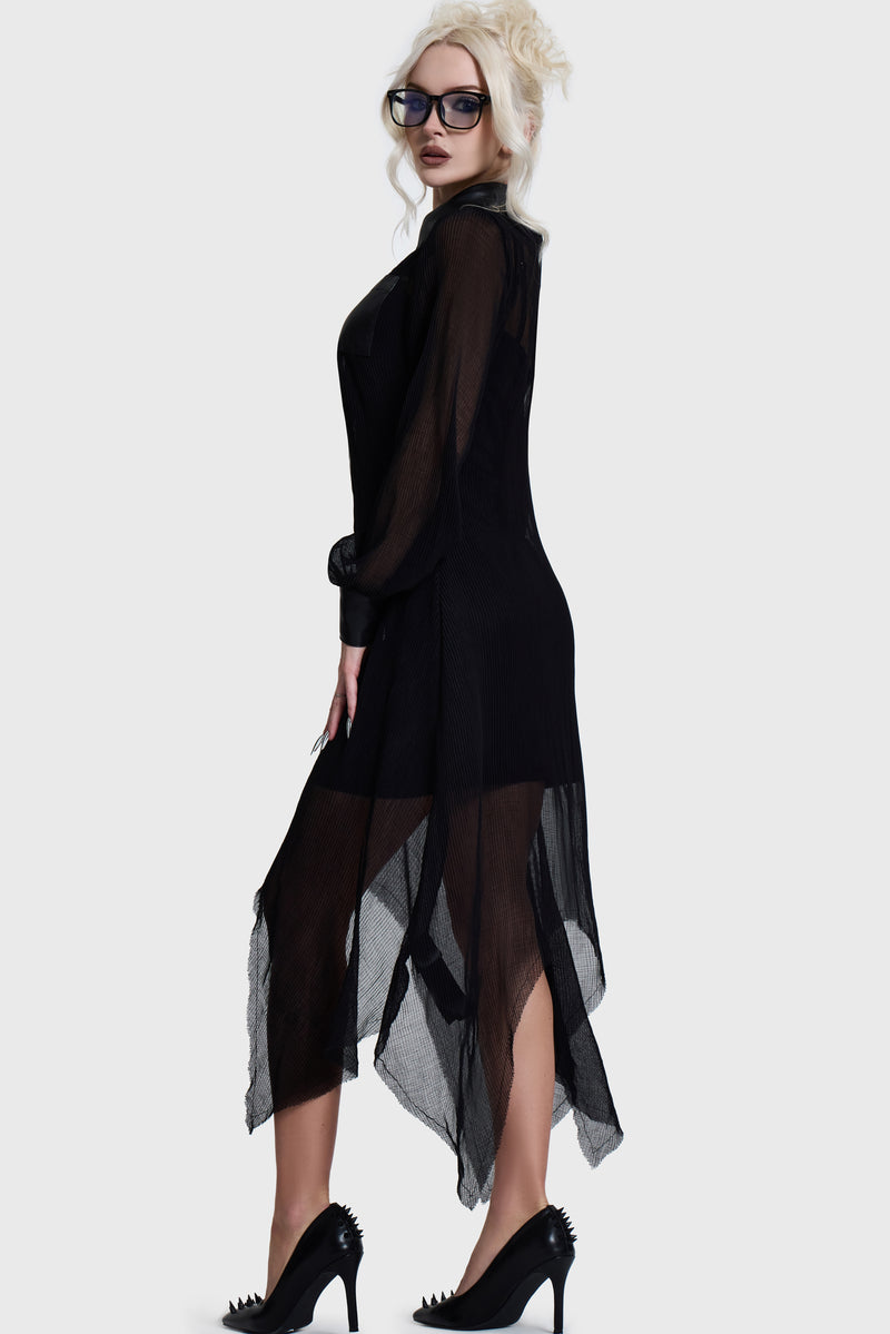 Obsidienne Pleated Shirt Dress