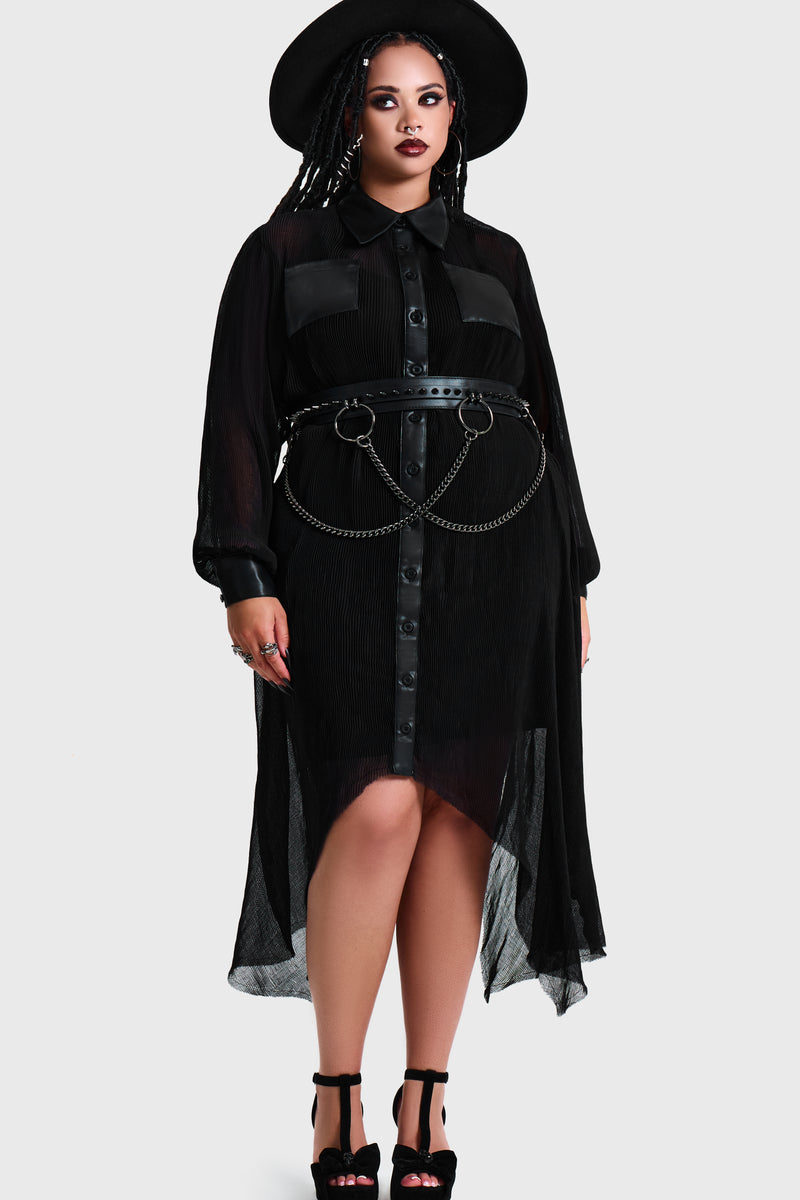 Obsidienne Pleated Shirt Dress