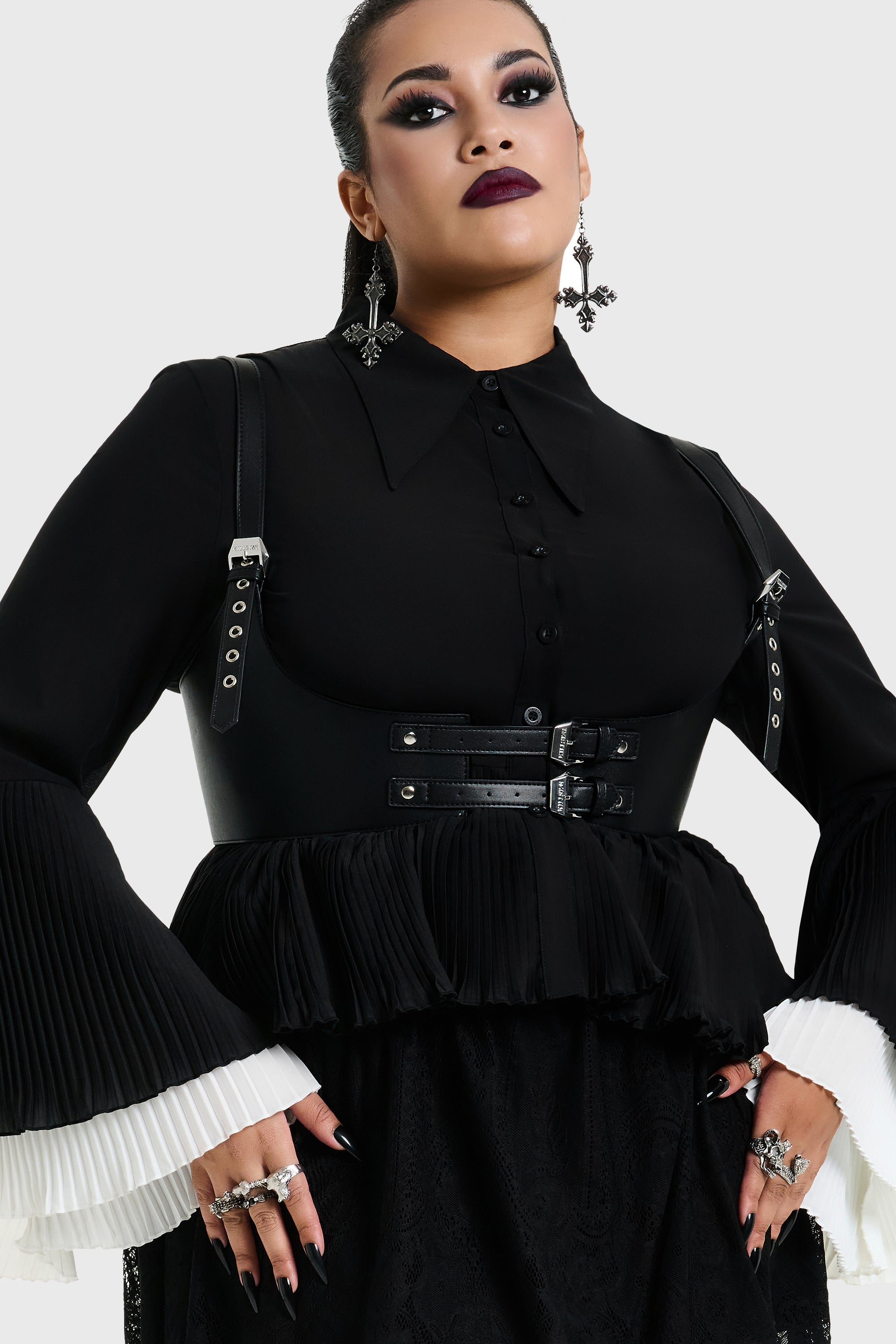 Obsidienne Pleated Shirt ‐ KILLSTAR