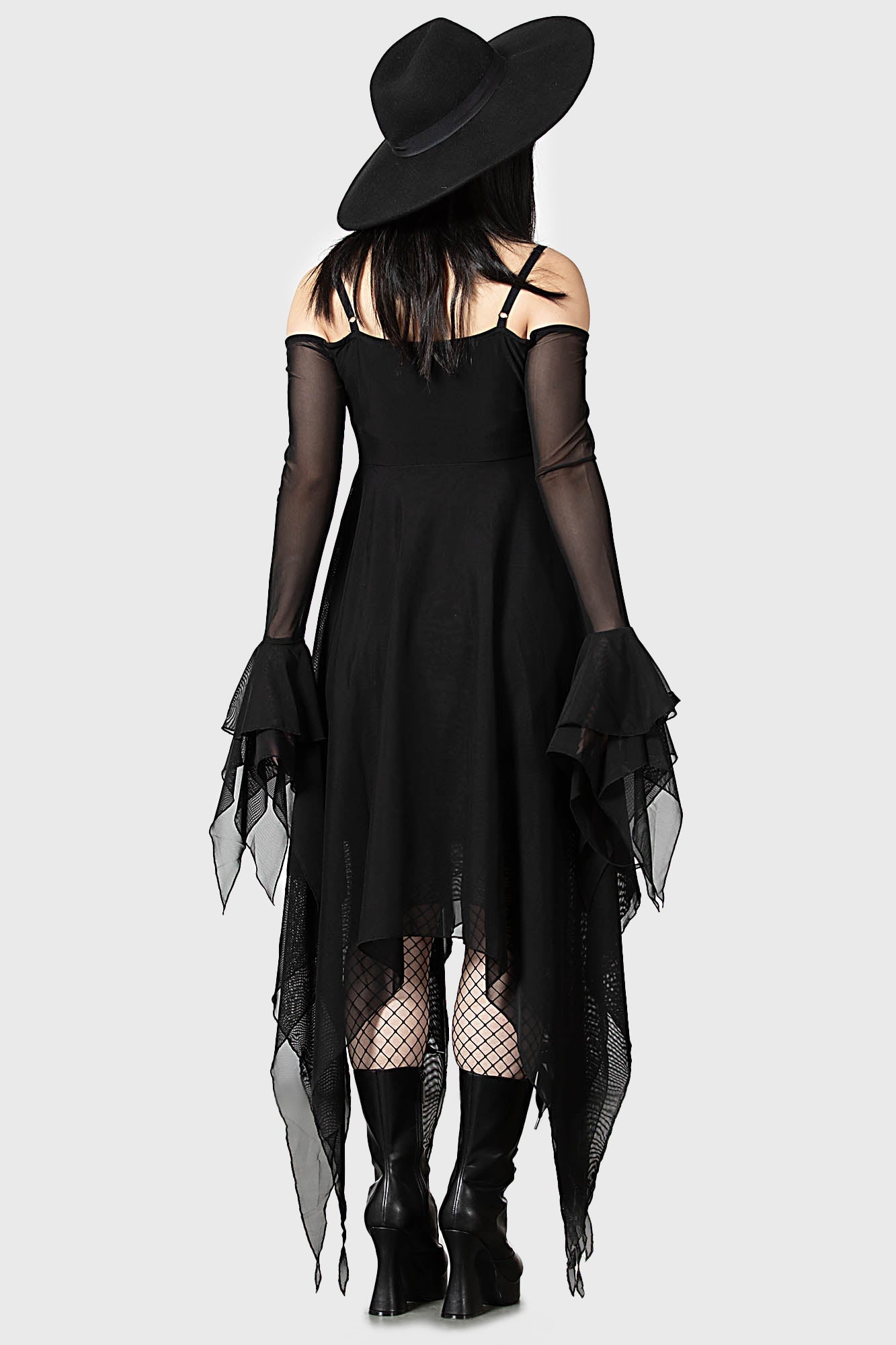 Ivory Gothic Moon Witch Dress Hot Topic Dollskill Widow Sourpuss on sale Iron Fist