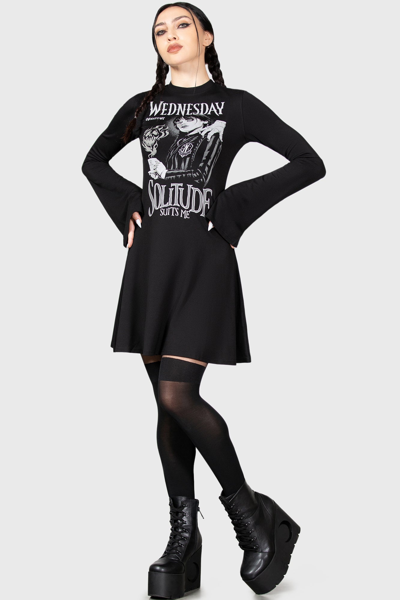 On Wednesdays Skater Dress Killstar