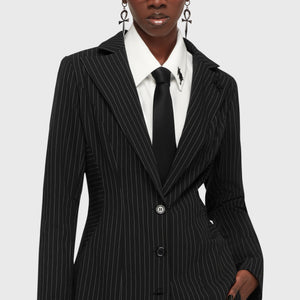 Oblivienne Jacket [Black Pinstripe]