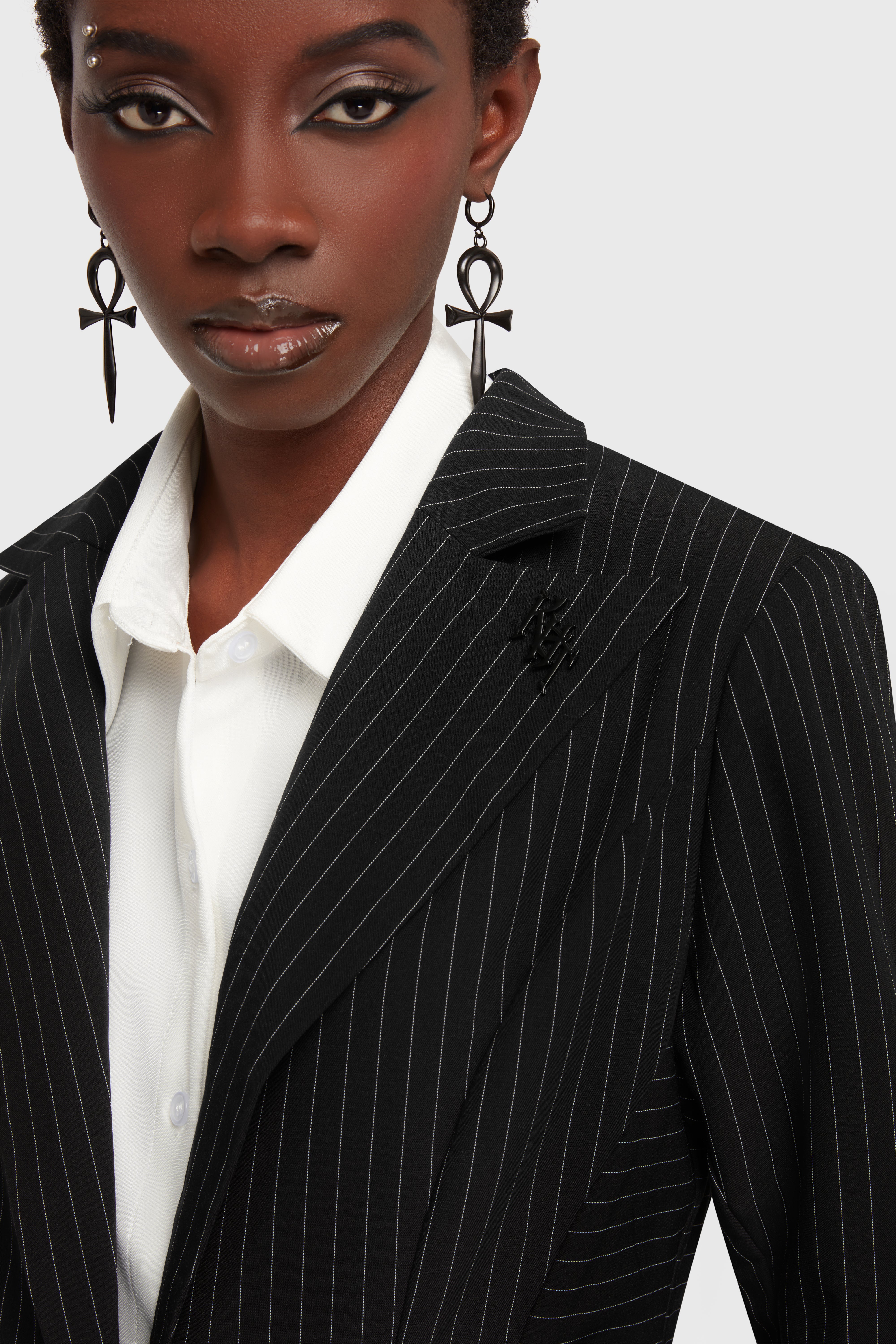 Oblivienne Jacket [Black Pinstripe] ‐ KILLSTAR