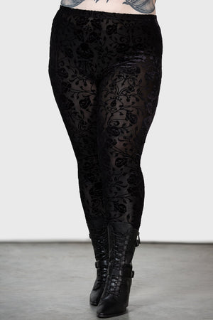 Killstar Lauden Velvet Leggings Black –