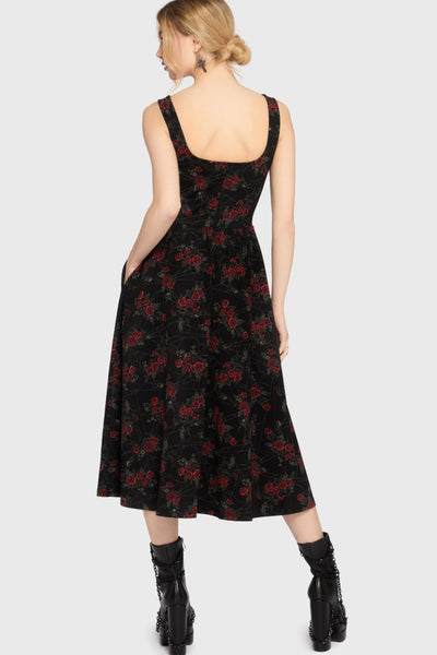 Poisoned Rose Midi Dress