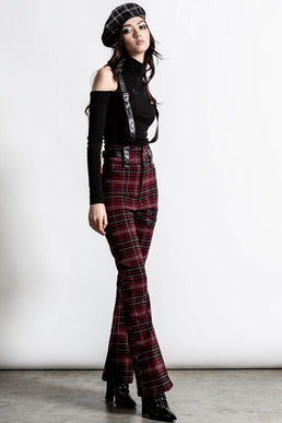 Prophet Of Doom Suspender Trousers [BLOOD TARTAN] - Resurrect