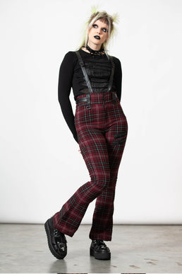 Prophet Of Doom Suspender Trousers [BLOOD TARTAN] - Resurrect