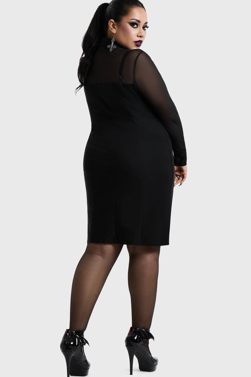 Shadow Bodycon Button Up Midi Dress