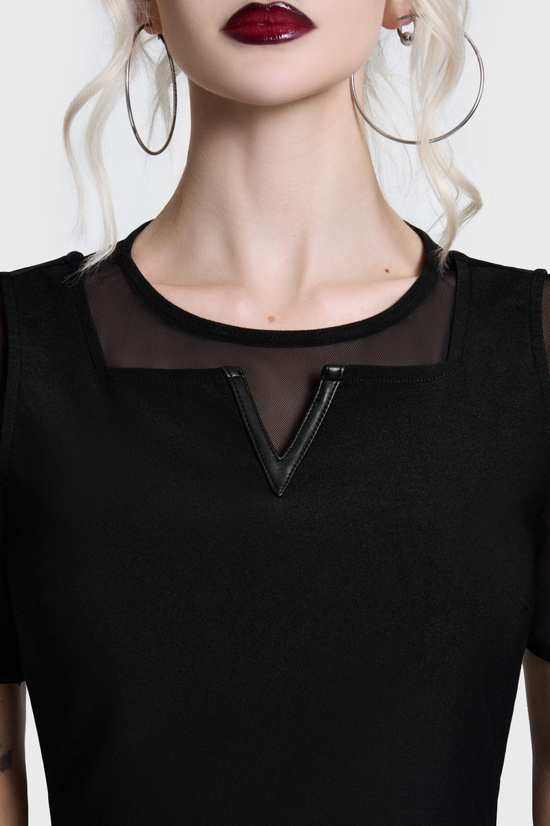 Shadow V Neck Skater Dress