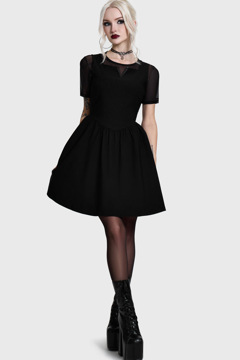 Shadow V Neck Skater Dress