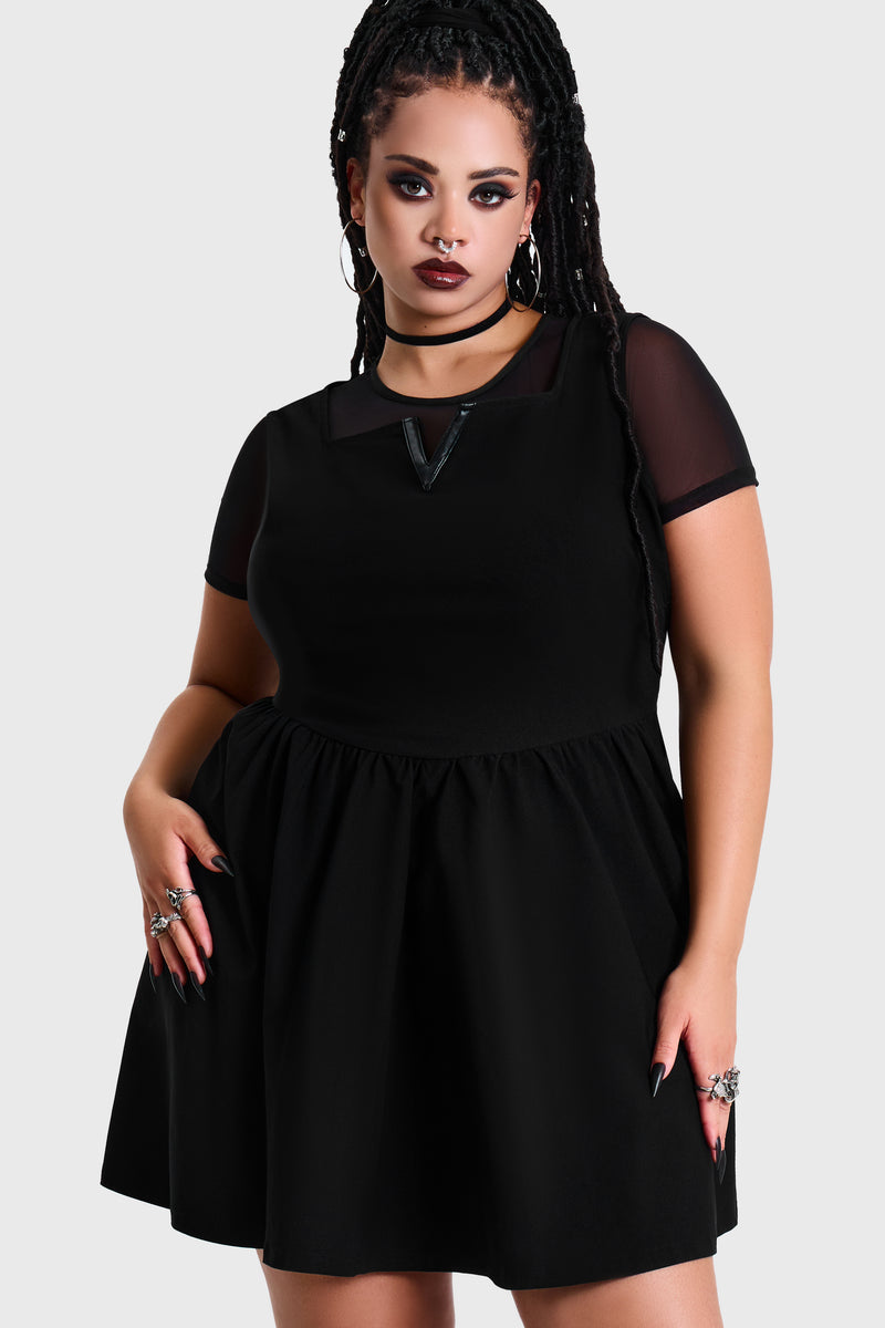 Shadow V Neck Skater Dress