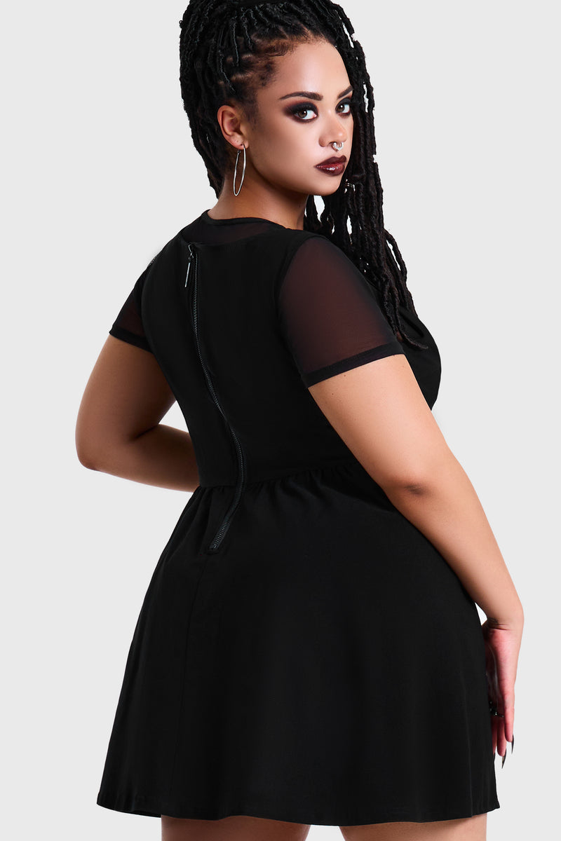 Shadow V Neck Skater Dress