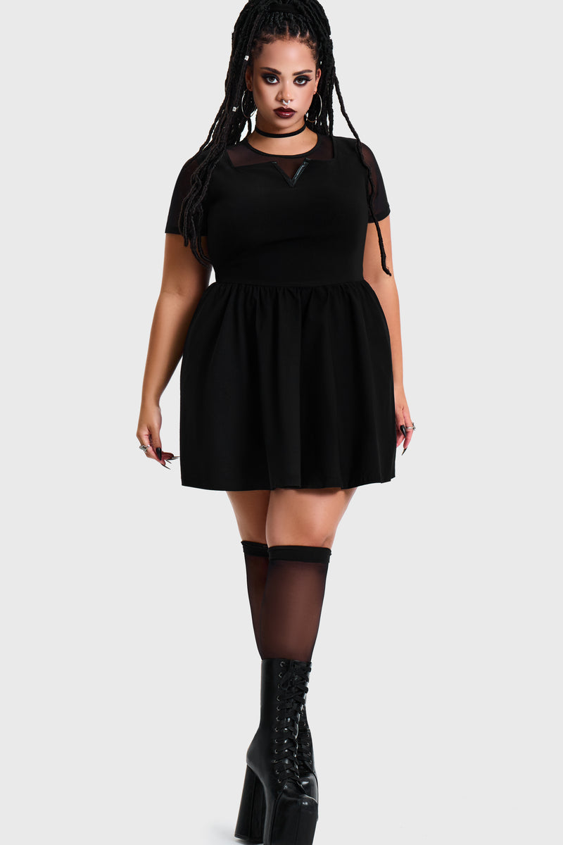Shadow V Neck Skater Dress