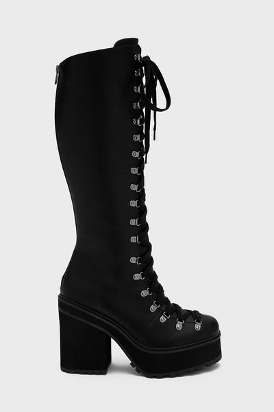 Combat Boots Girls Black Knee High Boots DADAWEN Boys Girls Knee