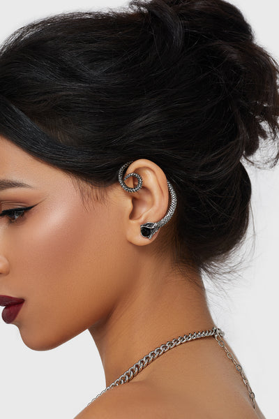 Snake Venom Ear Climber Earring Killstar