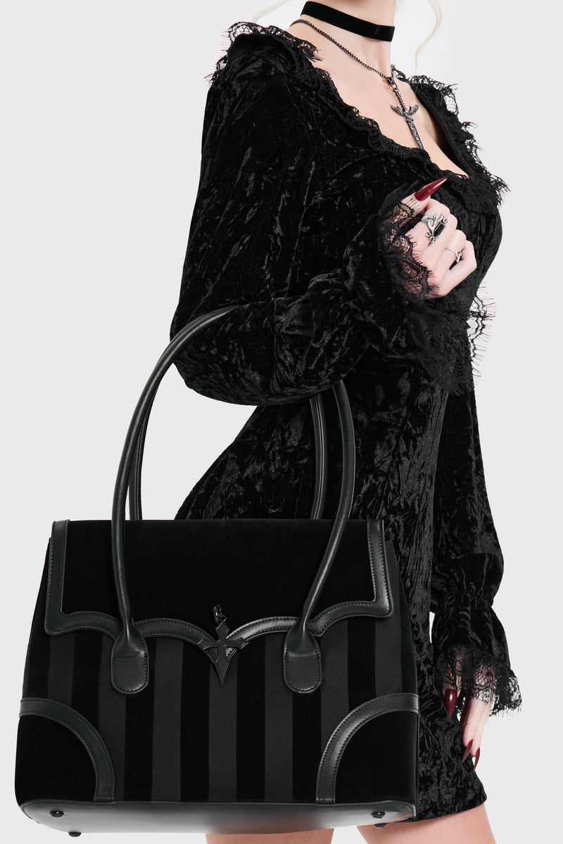 Striped Noir Handbag