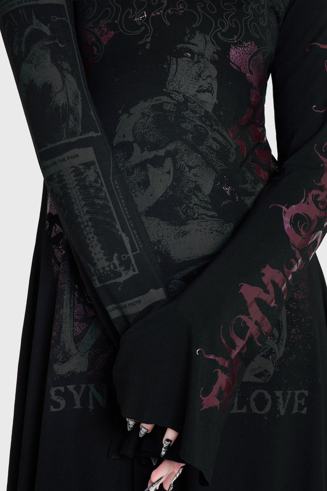 SYNTHETIC LOVE HOOD DRESS