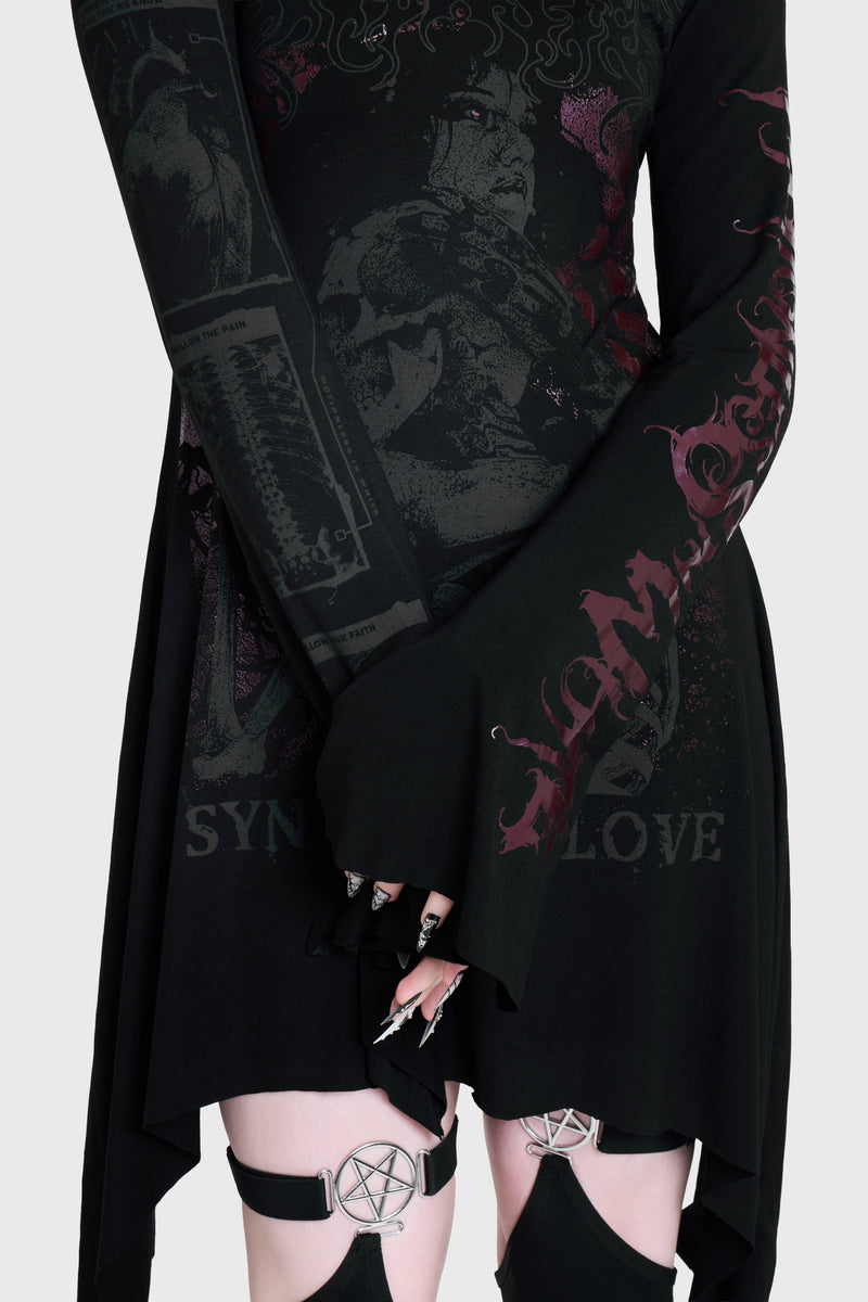 SYNTHETIC LOVE HOOD DRESS