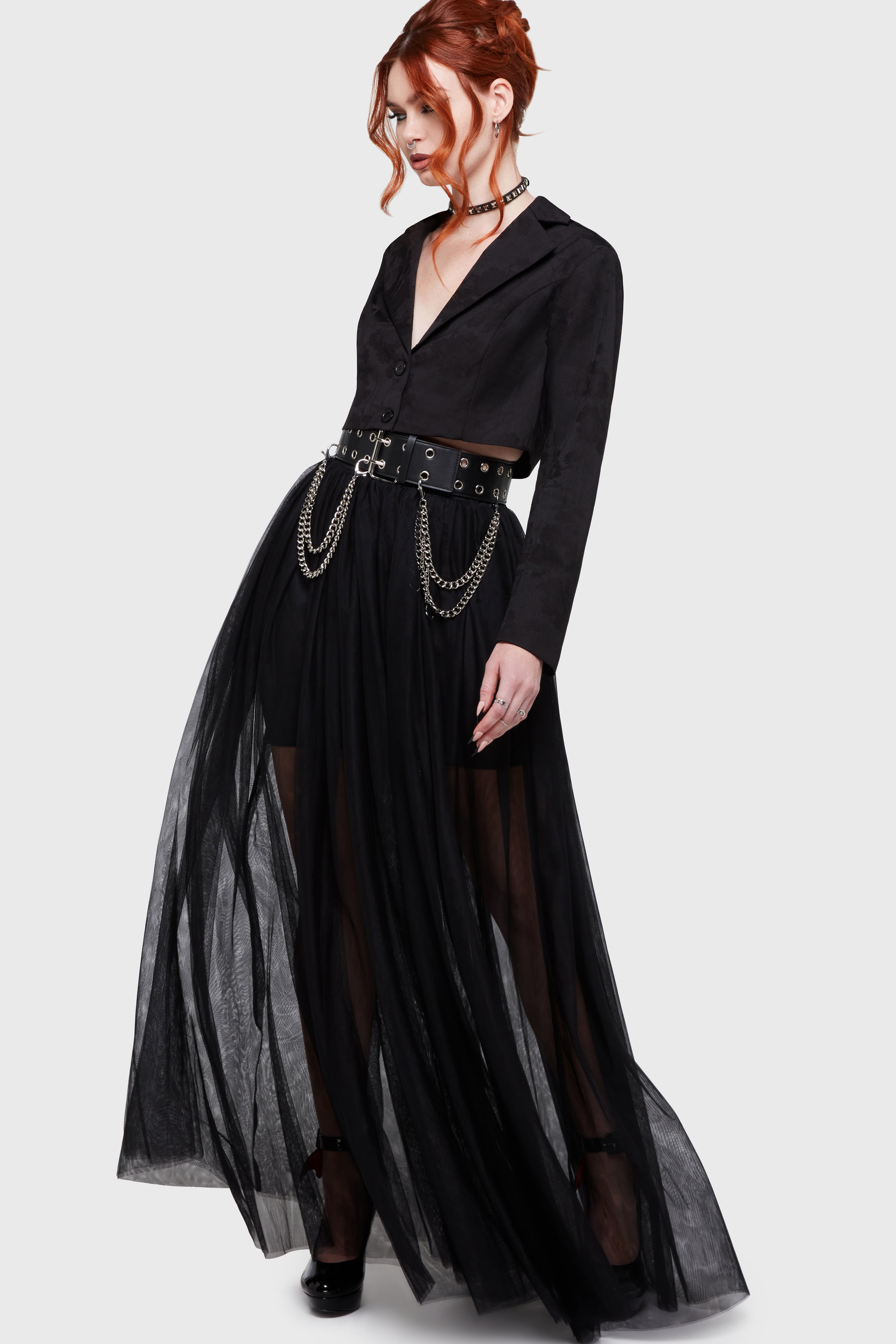 Shade Empress Maxi Skirt [Black] ‐ KILLSTAR