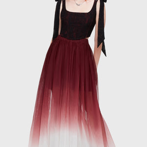 Shade Empress Maxi Skirt [Red/White]