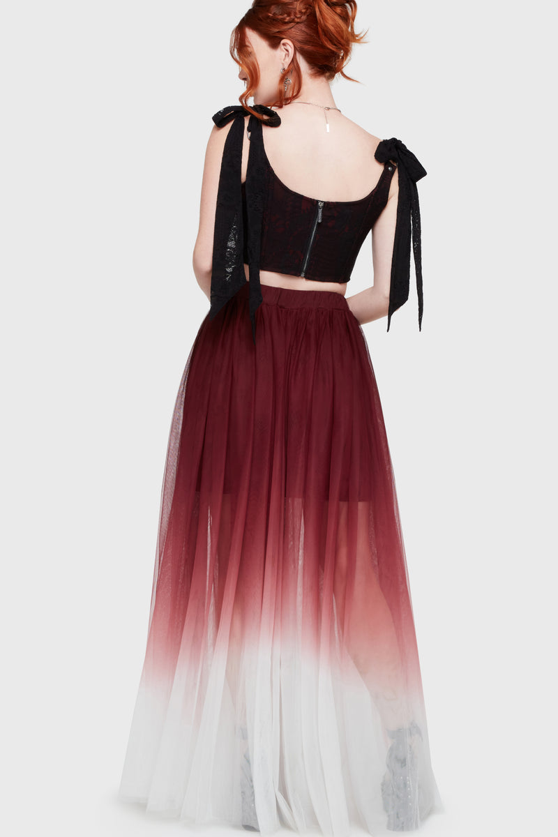 Shade Empress Maxi Skirt [Red/White]