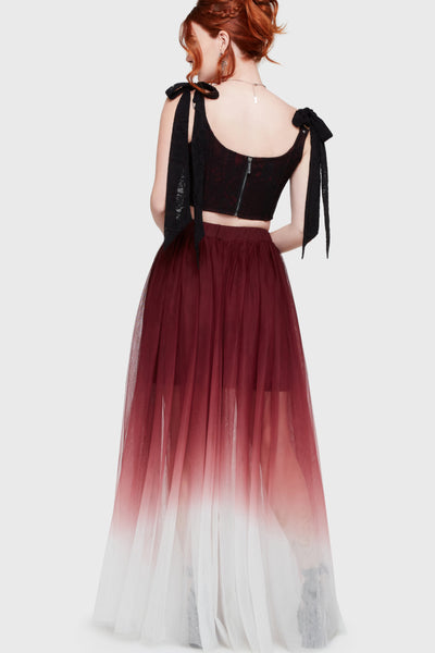 Shade Empress Maxi Skirt [Red/White]