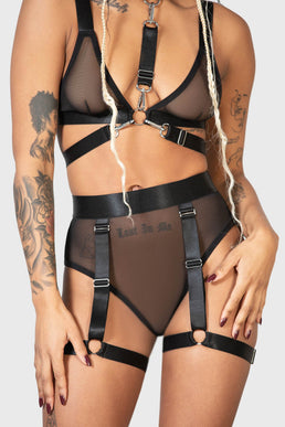 Sexy Lingerie Set for Women Naughty Halter Bra and Panty with Garter Belts  3 Piece Mesh Sheer Bodysuit Underwear : : Clothing, Shoes &  Accessories