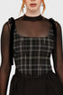 Tartan Flora Corset Top [GREY]