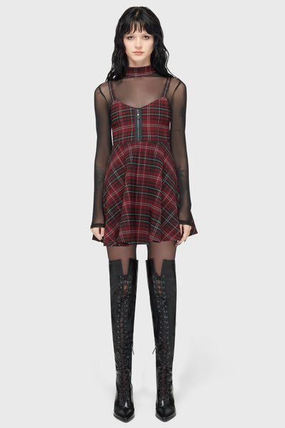 Tartan Riot Dress [BURGUNDY]