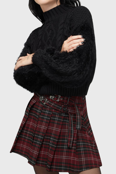 Tartan Riot Skirt [BURGUNDY]