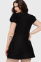 The Hollow Embroidered Mini Dress [Black]
