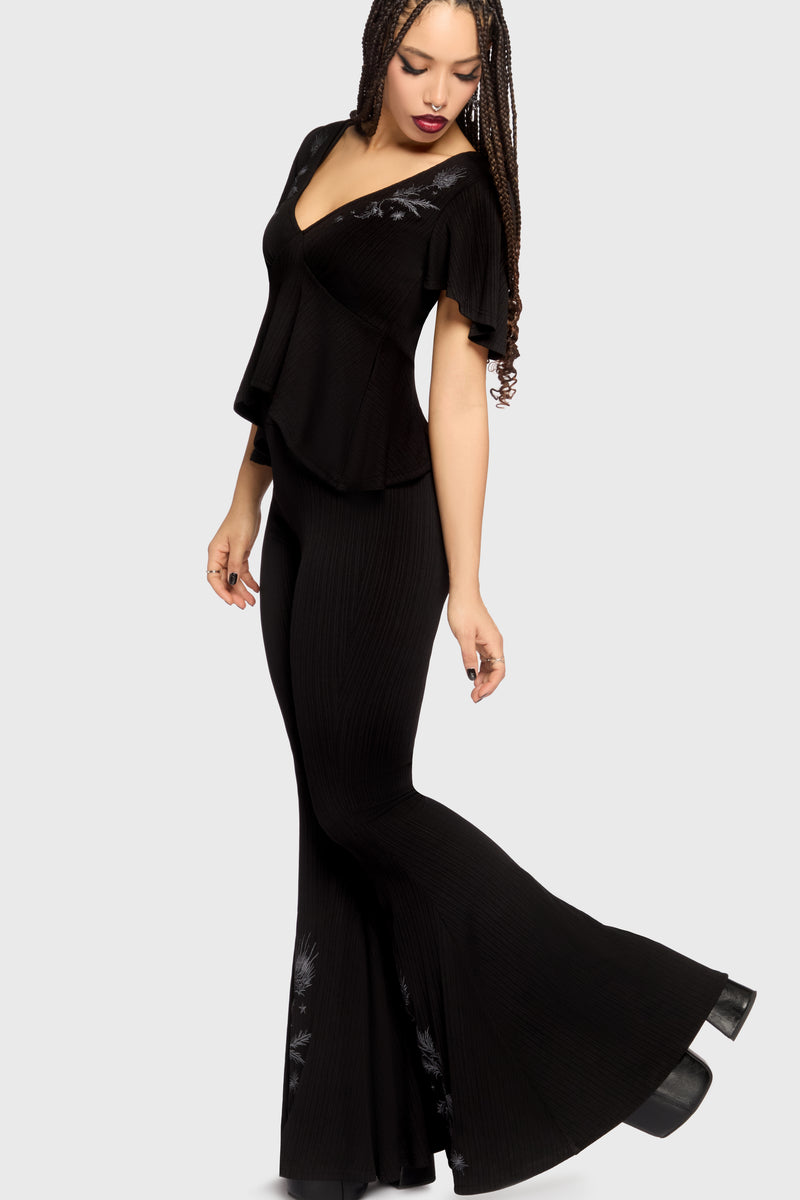 Thistina Embroidered Flares