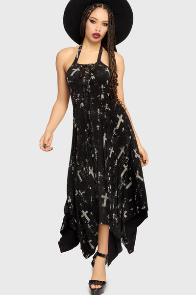 killstar halter dress Killstar Sergeants Military Gothic Punk Witch Emo Skater Halter Dress KSRA001706