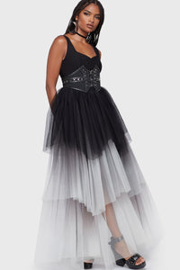 Under The Candle Light Maxi Dress [Black/White]