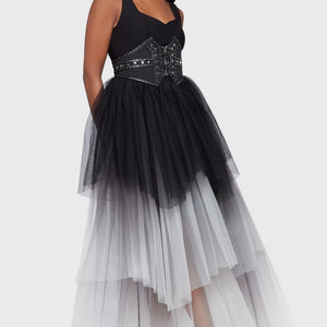 Under The Candle Light Maxi Dress [Black/White]