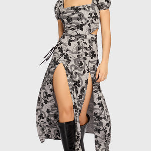 Venomous Rose Lace Up Skirt