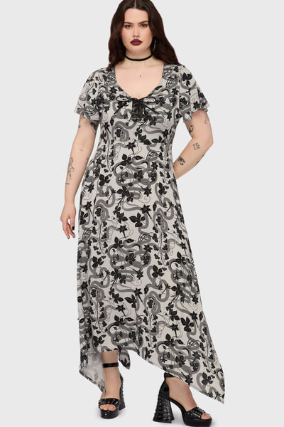 grey rose dress YOURS Plus Size Grey Rose Graphic Print T-Shirt Dress