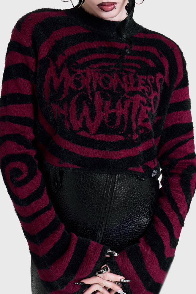 VOICES SPIRAL CROP KNIT SWEATER