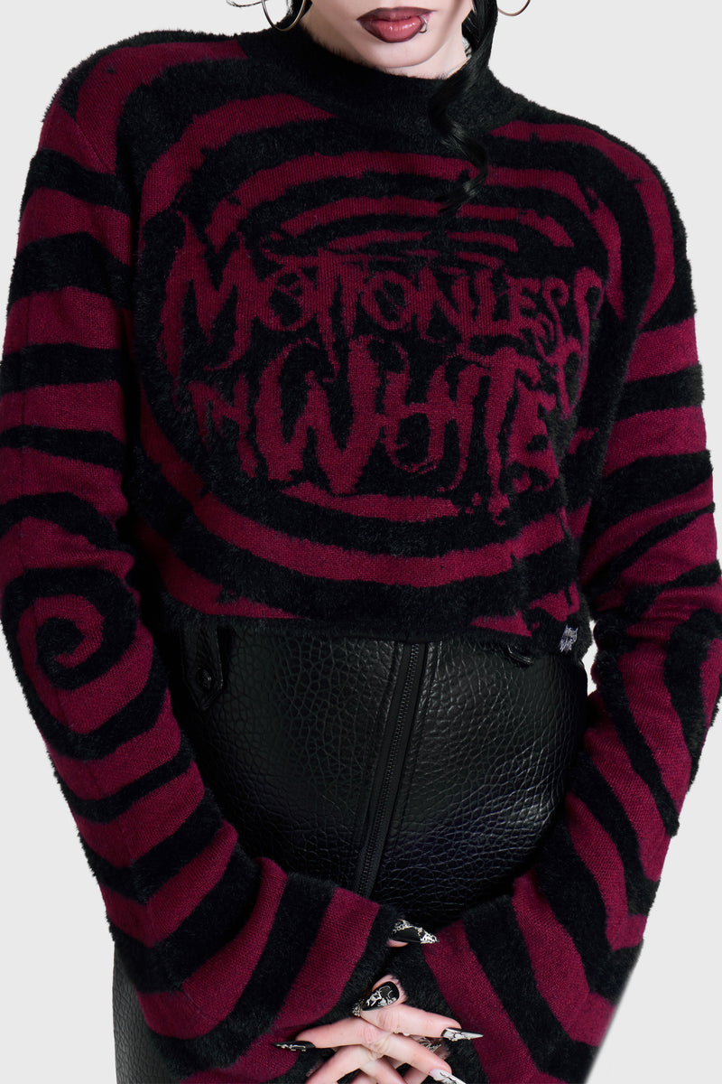VOICES SPIRAL CROP KNIT SWEATER