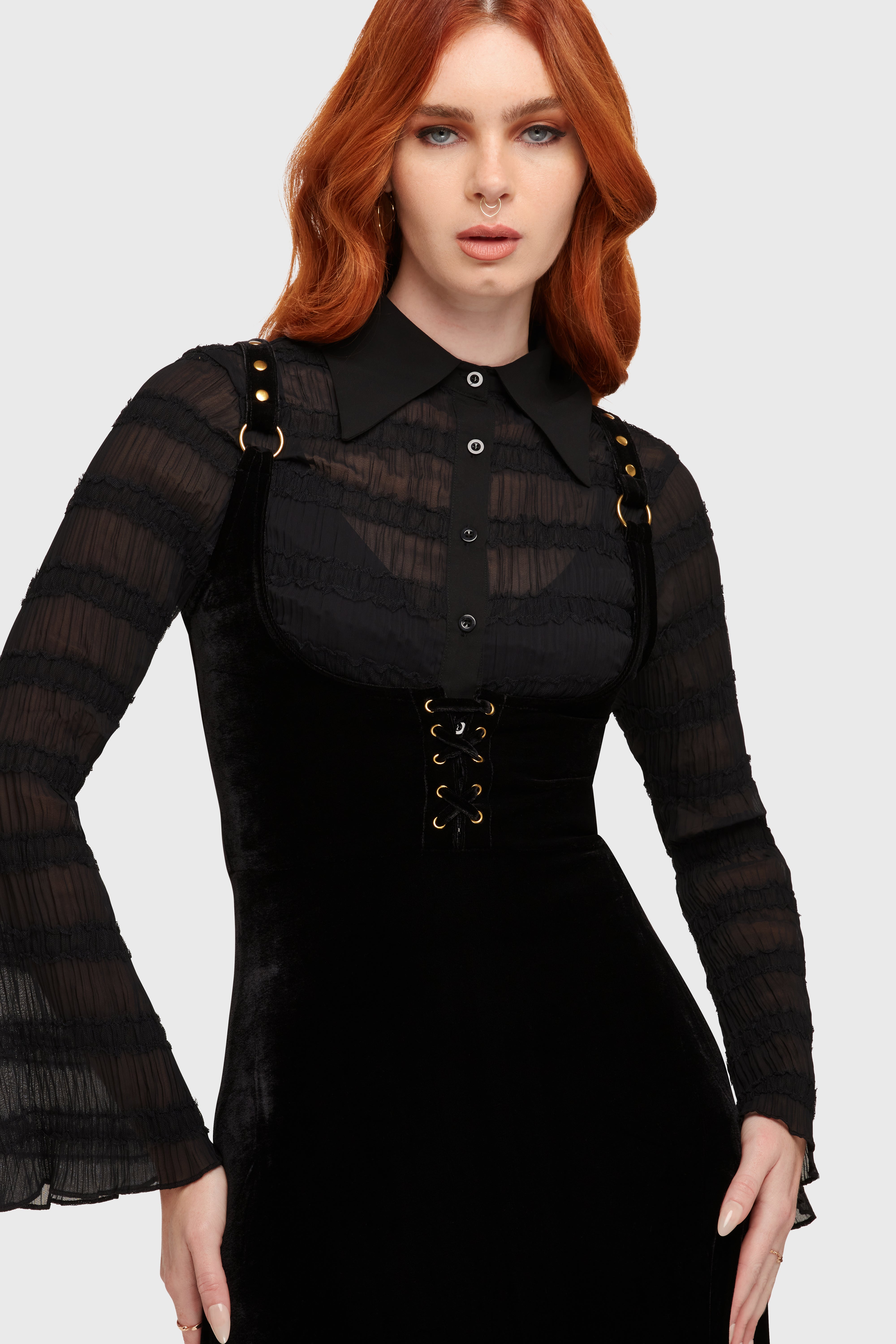 Veil Of Ashes Underbust Maxi Dress ‐ KILLSTAR