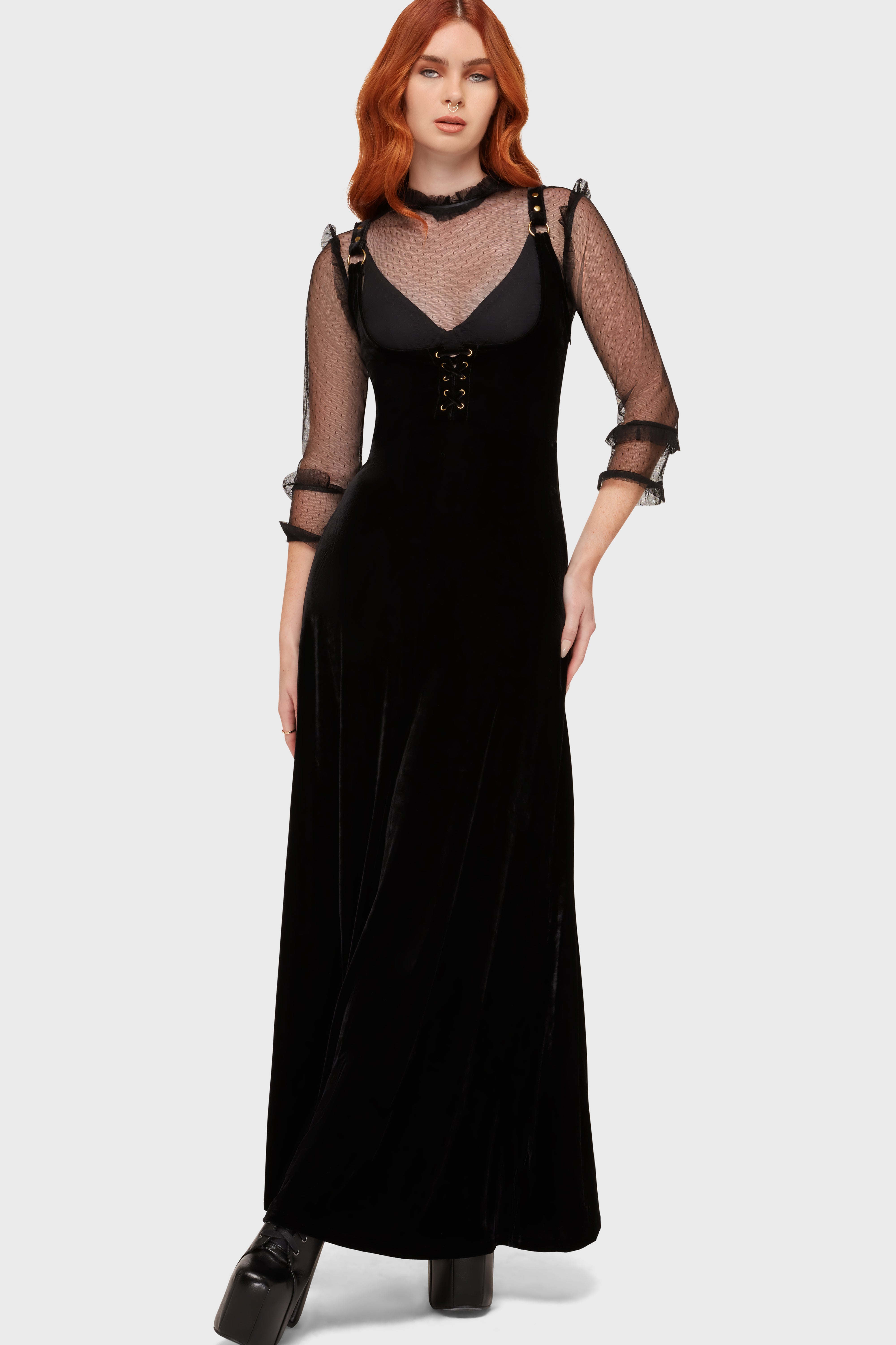 Veil Of Ashes Underbust Maxi Dress ‐ KILLSTAR