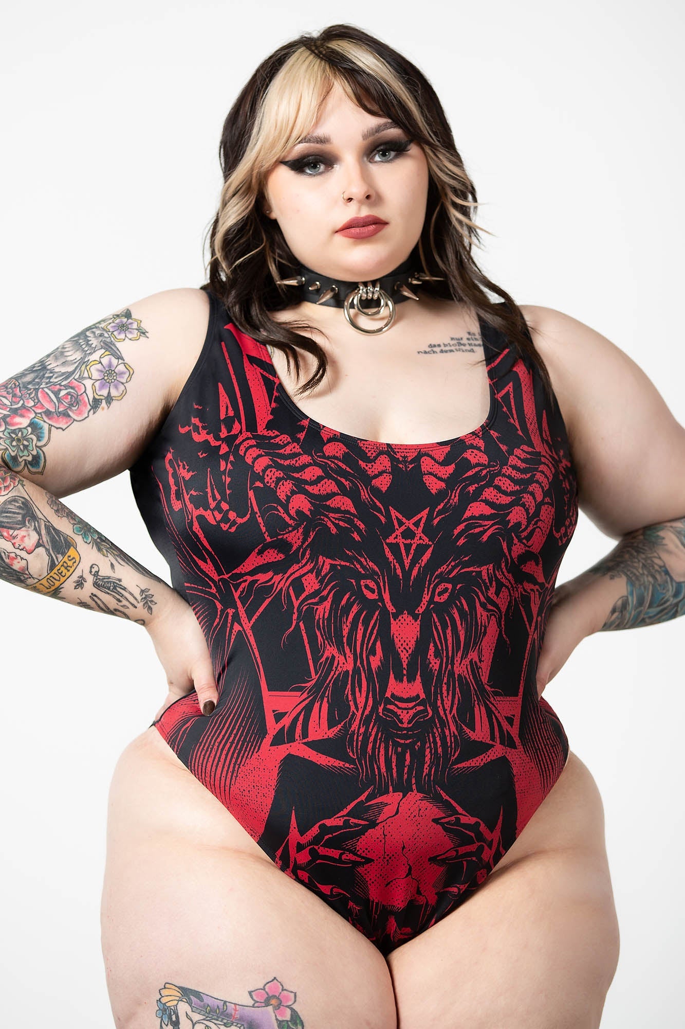 Plus size cheap goth swimsuit