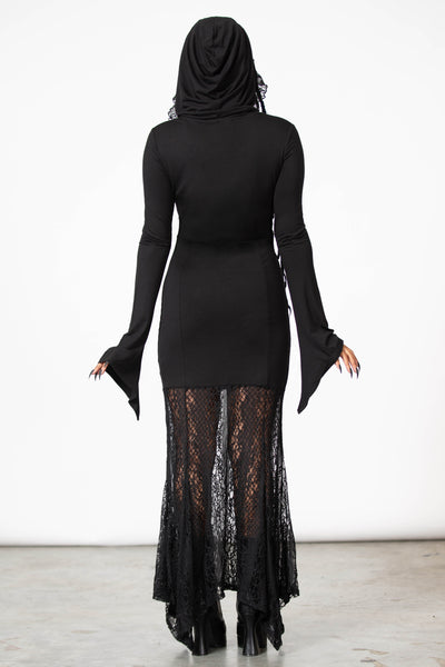 Long sleeve discount hooded maxi dress