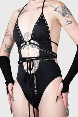 Black Hearted Swimsuit