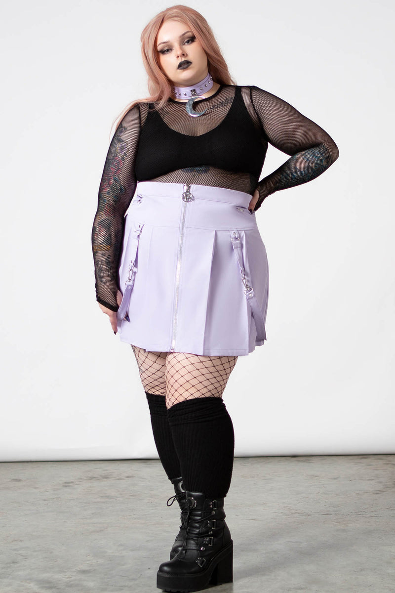 Blaire B*tch Mini Skirt [PASTEL LILAC] [PLUS] | Killstar