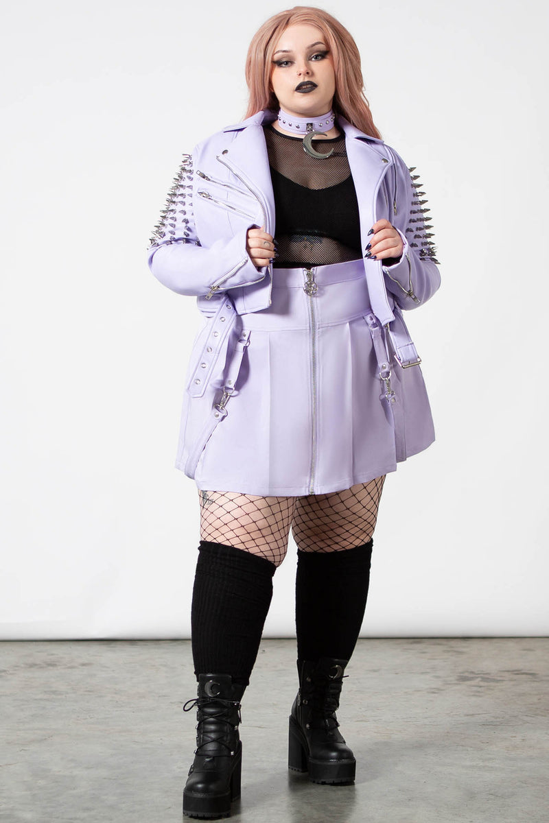 Blaire B*tch Mini Skirt [PASTEL LILAC] [PLUS] | Killstar