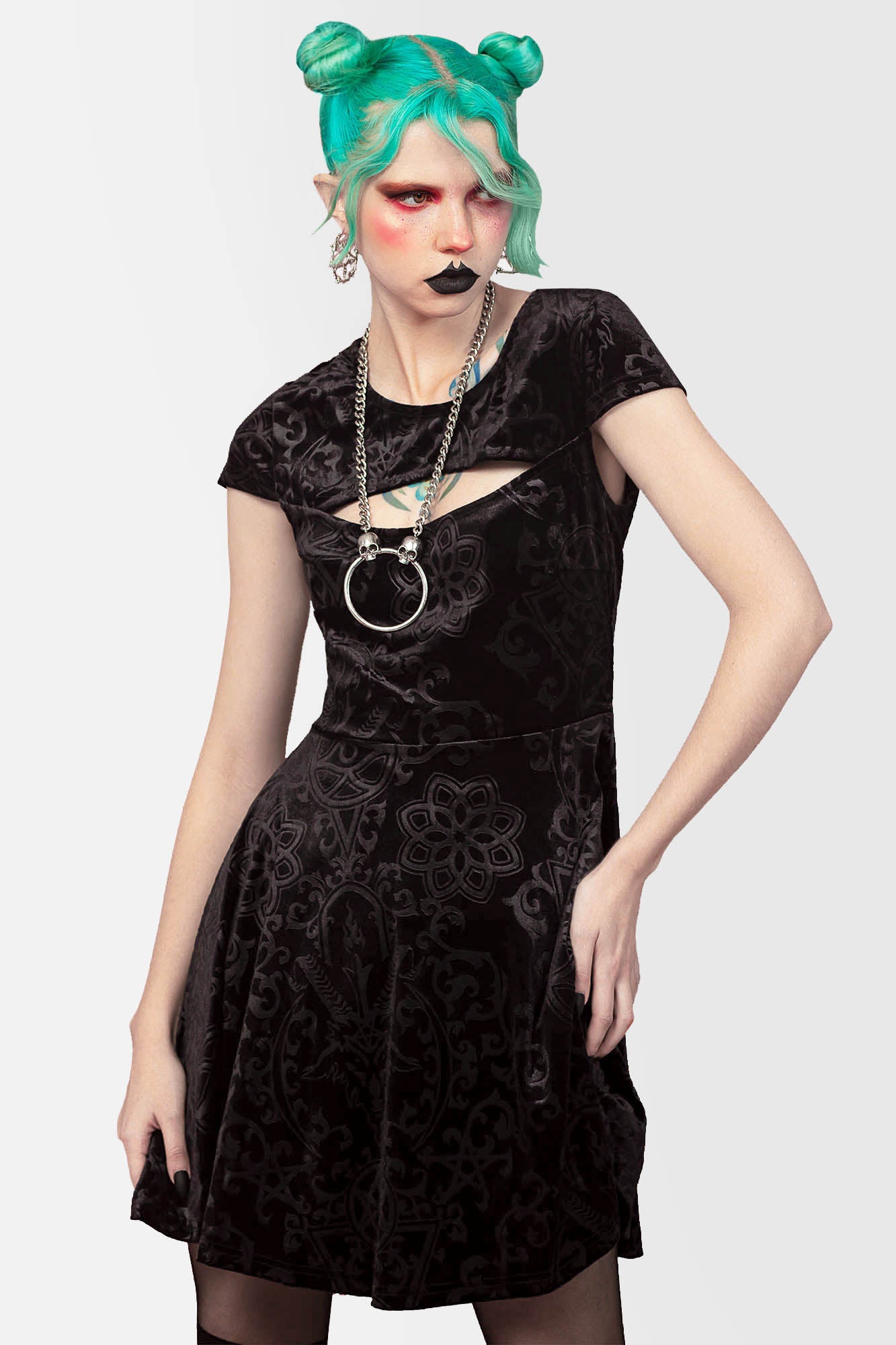 Blasphemia Keyhole Skater Dress | Killstar